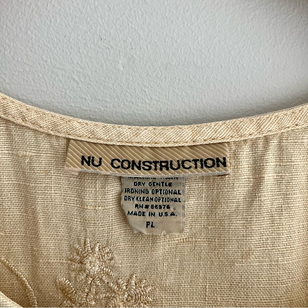 NU Construction Vintage Beige Embroidered Tank Top PL - Picture 3 of 8